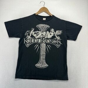 Vintage Kid Rock Shirt Men's Medium Black Rock N Roll Revival Double Sided 2008